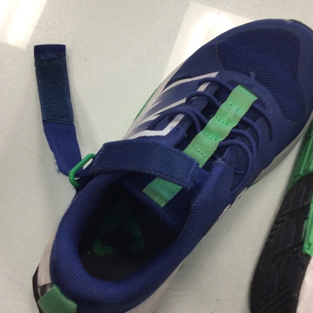 New Balance Kids Blue and Green Hook-and-Loop Sneakers